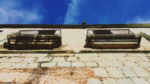 Low angle view of built structure against sky