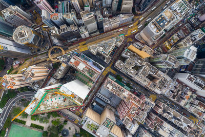 High angle view of buildings in city