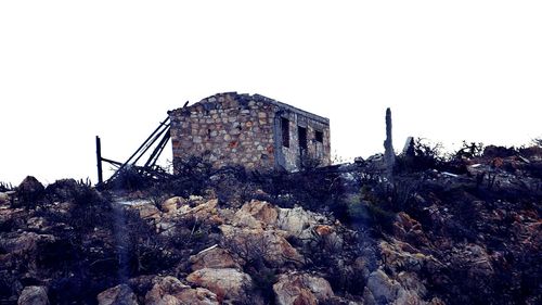 Low angle view of built structure against clear sky