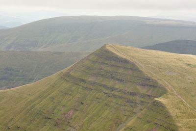 High angle view of mountain range