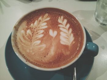 Close-up of cappuccino