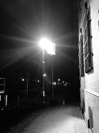 Illuminated street lights at night