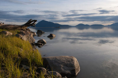 Scenic view of beach against sky