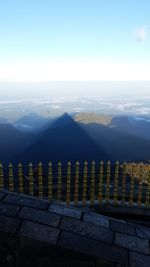 Scenic view of mountains against clear sky