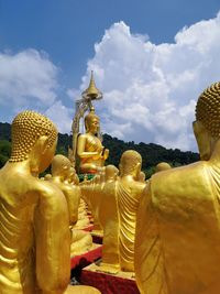 Statue of temple against sky