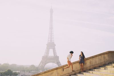 Eiffel tower in front of eiffel tower