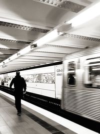 Train on railroad station platform