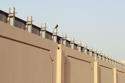 Low angle view of building against clear sky