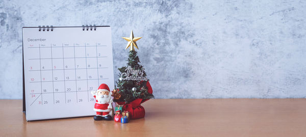 Christmas decoration on table