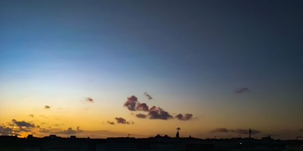 Silhouette buildings against sky during sunset