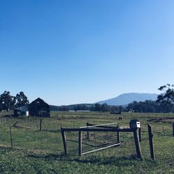 Scenic view of landscape against clear sky