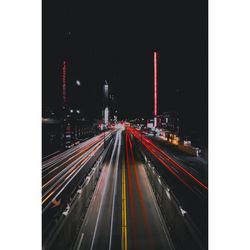 Light trails on highway at night