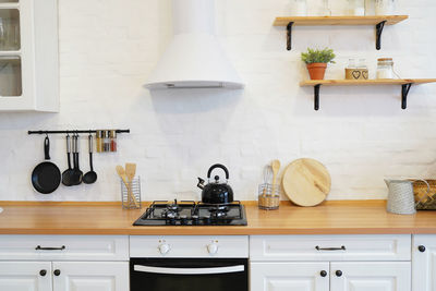 Light skandinavian kitchen interior 