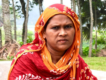 Portrait of woman wearing hijab