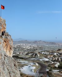 Scenic view of rock formations against sky