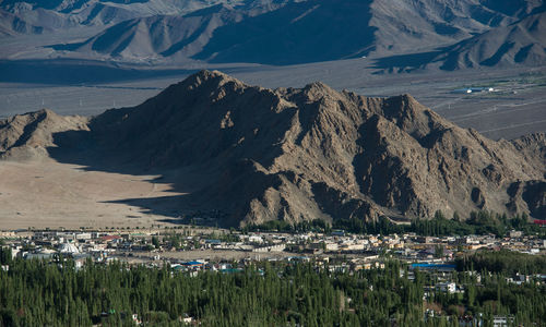 Leh ladakh city and mountains - leh, ladakh, india