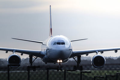 Airplane on airport runway