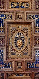 Full frame shot of ornate ceiling of building