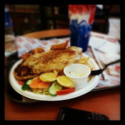 Close-up of served food