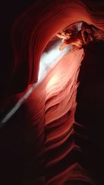 Low angle view of rock formations at antelope canyon