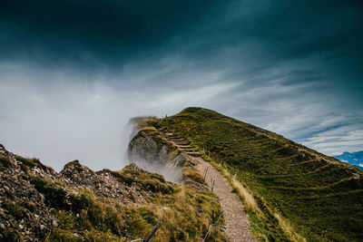 Low angle view of mountain against sky