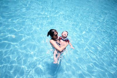 Woman in swimming pool