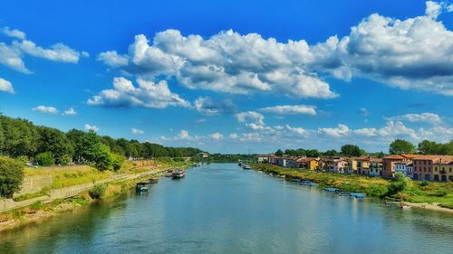 View of river against cloudy sky