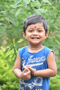 Portrait of boy smiling