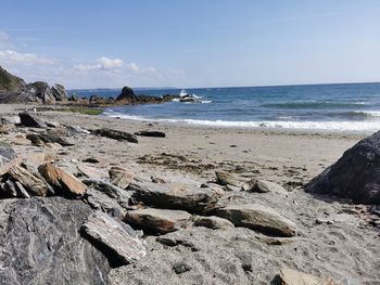 Scenic view of beach against sky