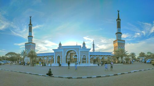 Low angle view of mosque against sky