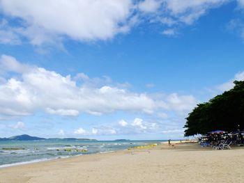 Scenic view of beach against sky