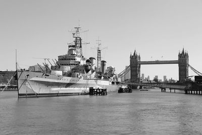 View of bridge over river against sky