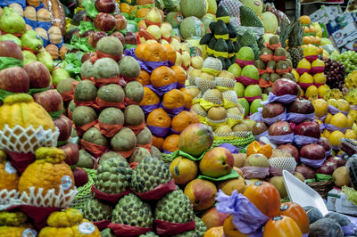 Fruits in market displayed for sale in market