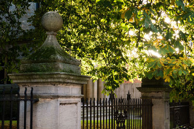 Temple against trees