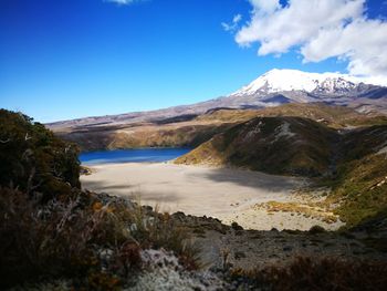 Scenic view of mountains against sky