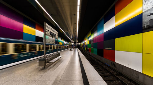 Blurred motion of subway train at munich u-bahn