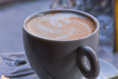 Close-up of coffee on table