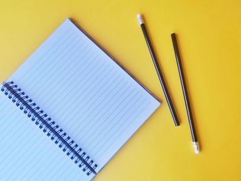 High angle view of pen on table