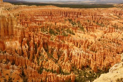 High angle view of rock formations at bryce canyon national park