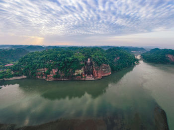 Panoramic view of leshan buddha in sichuan