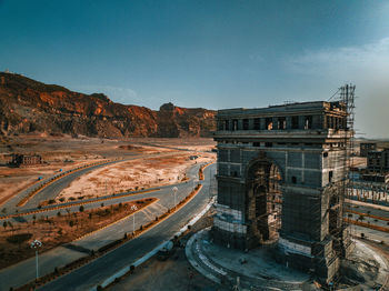 High angle view of buildings in city