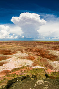 Scenic view of landscape against cloudy sky