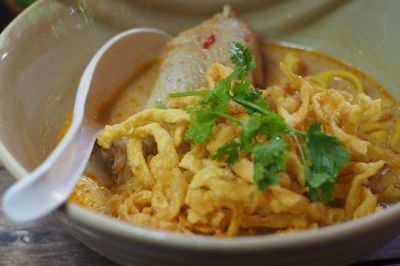 Close-up of meal served in bowl