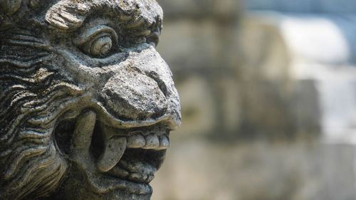 Close-up of monster statue