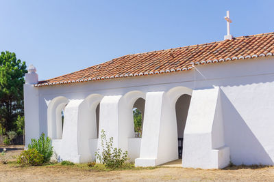 Built structures against clear sky