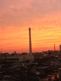 View of cityscape at sunset