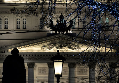 Bolshoi ballet theater at night