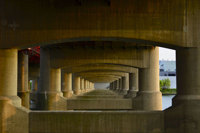 View of bridge over river
