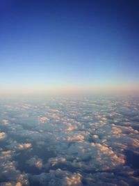 Aerial view of clouds over blue sky