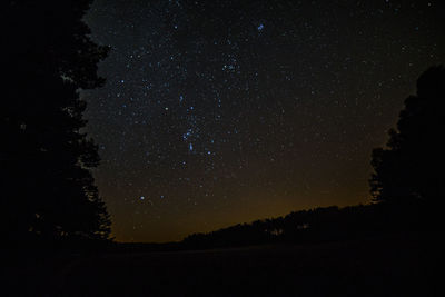 Low angle view of star field against star field